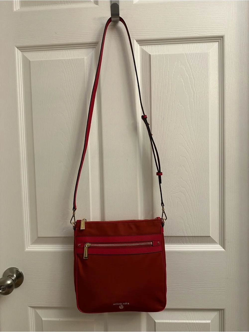Michael Kors Two-Tone Red and Pink Crossbody Bag
